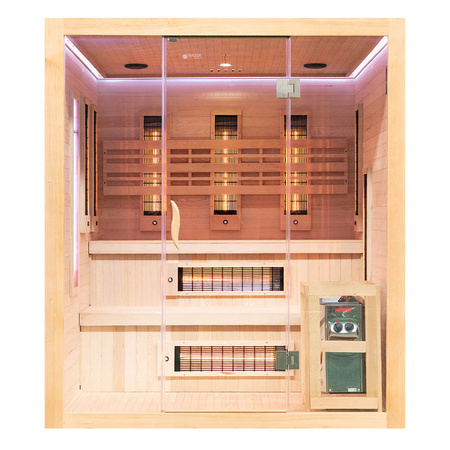 MO-EA4R-M COMBO Sauna infravermelha/finlandesa com aquecedor HARVIA 8 kW e pedra de sal