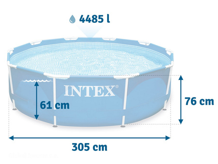 Havepool med ramme 305 x 76 cm 15w1 INTEX 28202 + boblemaskine GRATIS