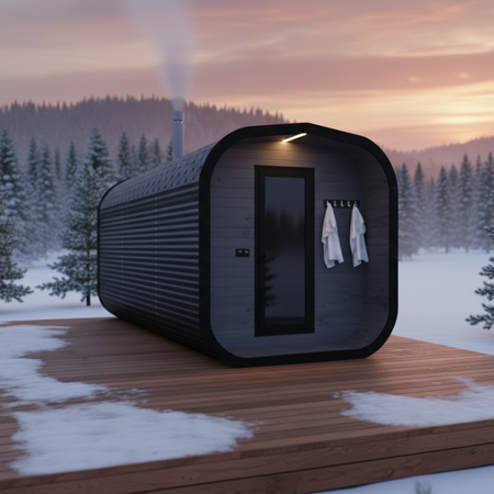 Luxurious Modern Outdoor Sauna Cube SPA For Garden With Panoramic View Year-Round