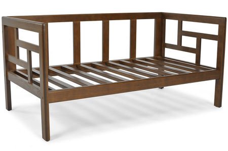 Sofa ogrodowa drewniana 2-osobowa EDEN ciemny brąz/beż | meble do ogrodu, wypoczynek, nowoczesny styl