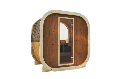 Eke 160 outdoor sauna for 3–4 people with Harvia Vega heater + free cosmetics + sauna accessories | Finnish sauna | thermowood | Thermally treated wood