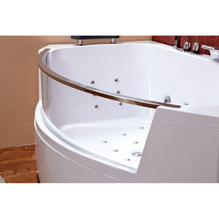 Baignoire balnéo avec chauffage SUPREMA 664H 185×110 – spacieuse deux places, blanche