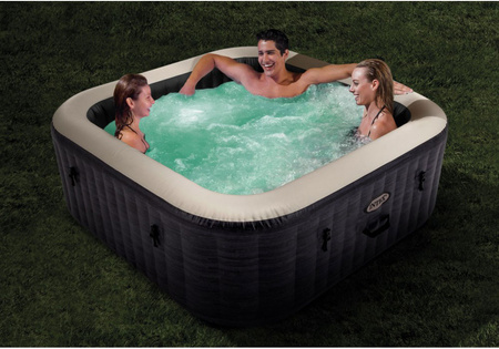 Jacuzzi Inflável INTEX 28452 – SPA Quadrado para 6 pessoas, 196 x 71 cm com Hidromassagem e Conjunto Premium