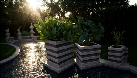 Vaso de madeira para jardim feito à mão 29 cm - quadrado, madeira maciça