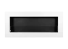 Hanging Bio-Ethanol Fireplace with Glass 900 × 400 Box – Matt White Texture for Your Comfort