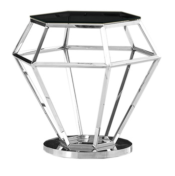 Masă din oțel inoxidabil cu sticlă călită transparentă - modernă și elegantă