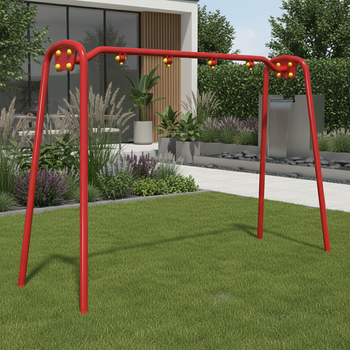 Dvigubos sūpynės ant grandinių TE407-KK - tvirtas 2 padėčių rėmas sode