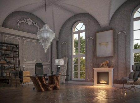 Lareira a bioetanol independente Inportal 1 — queimador 500 mm (1 l), vidro curvo 4 mm, controlo da chama