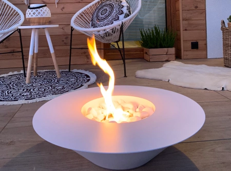 Free-standing biofireplace Universe matte white