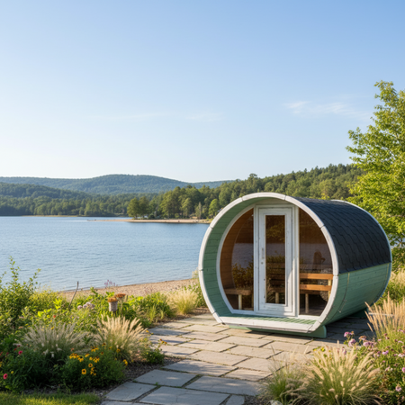 Buitensauna Susi 200 voor 3-4 personen / NIEUWE RAINBOW-COLLECTIE / Alleen elektrische verwarming / Hoogwaardig Noord-Europees sparrenhout | Wellness | Ontspanning | SPA | Wellness | Ontspanning | SPA | Noord-Europese stijl | Thermisch hout