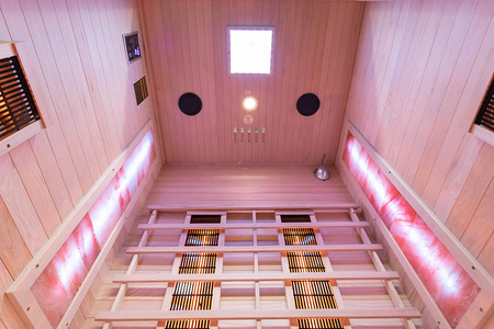 Sauna infravermelha MO-EA2R com pedras de sal do Himalaia