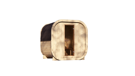 La sauna esterna Eke 220 per 4-6 persone / Fornello elettrico o a legna Harvia / Abete nordico di alta qualità (legno termico di pino) | Wellness | Relax | SPA | Wellness | Relax | SPA | Stile nordico | Legno termico