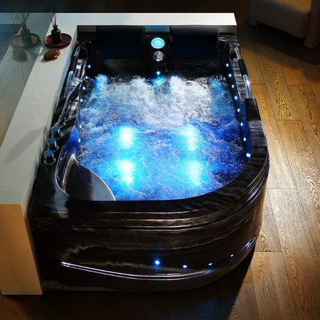 Banheira de hidromassagem VENEZIA 761 «Onda Negra» Leis180×120 – relaxamento de luxo em forma moderna, lado esquerdo