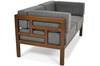 EDEN 2-Sitzer-Gartensofa aus Holz, dunkelbraun/beige