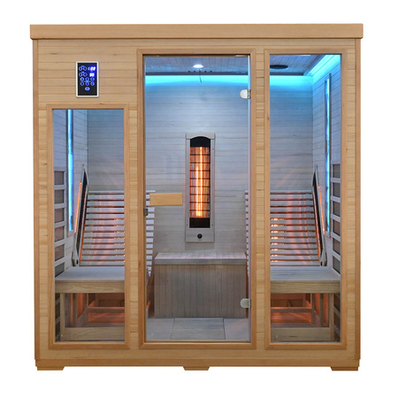 MO-RL4SL Infrasarkanā sauna ar atpūtas krēsliem un sāls akmeni | Wellness | Relax | Spa | Gatavs montāžai | Skandināvu stils