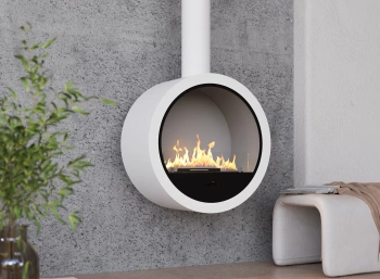 Кръгла висяща биокамина Incyrcle - Горелка Longfire 500 (1 л), 4 мм стъкло Antisol, контрол на пламъка