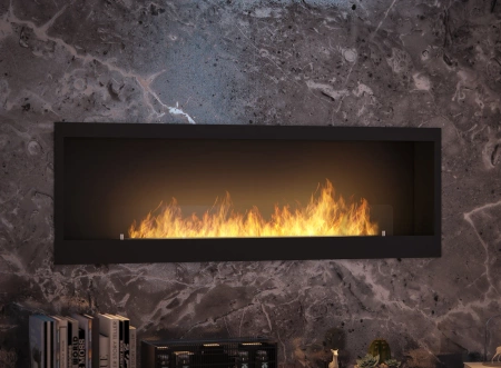 Minimalistischer Bioethanol-Kamin zum Wandeinbau Inside 1500 – schwarz, Antisol-Glas