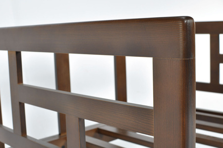 Canapea de grădină cu 2 locuri din lemn EDEN maro închis/bej | mobilier de grădină, agrement, stil modern