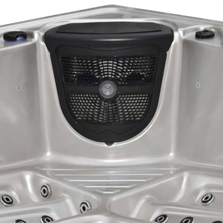 Zahradní vířivá vana SPA340 Cappuccino s obložením z přírodního dřeva 220x220 cm - elegance a relaxace pod širým nebem