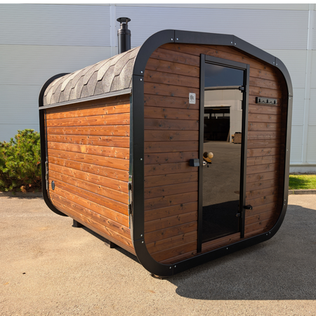 Modern utomhusbastu CUBE MINI PLUS – med avslappningsfunktion