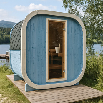 Udendørs sauna Eke 130 til 3-4 personer / NY RAINBOW-KOLLEKTION / Kun elektrisk opvarmning / Højkvalitets nordisk gran (termitisk fyrretræ) | Wellness | Afslapning | SPA | Wellness | Afslapning | SPA | Nordisk stil | Termitisk træ