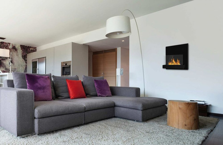Hanging Biofireplace BOARD Black  – style, warmth, and creativity in your home