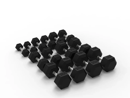 Sešstūraino hanteļu komplekts