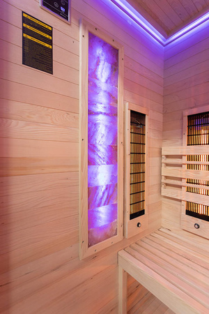 MO-EA2R-M COMBO infrasarkanā/ somu sauna ar HARVIA 3,5 kW plīti un sāls akmeni | Wellness | Relax | Spa | Gatavs uzstādīšanai | Elegants minimālisms