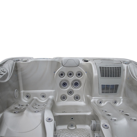 Trädgårdsjacuzzi SPA566 200x200 cm – lyxig SPA-badkar med hydromassage för trädgården och terrassen