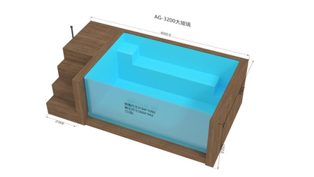 Freestanding garden pool with accessories Infinity - AG-320 BIG GLASS