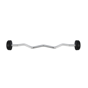 Barbell/Bar Fixed Curved Rubber Coated 10 - 50 KG HMS