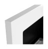 Wall-hung bio-ethanol fireplace with glass 650x400 – glossy white, indoor bio-ethanol fireplace