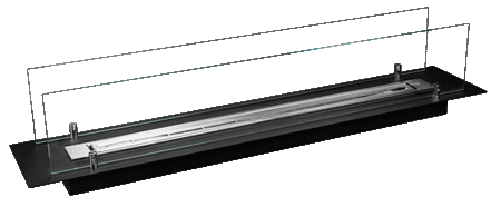 Inbyggd biokamin 100 cm – mattsvart med glas | Modern kamininsats