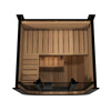 Havesauna ULLA130 Thermowood 1-2 personer – moderne udendørs sauna til terrassen eller haven i skandinavisk stil med elektrisk ovn 220V/230V/400V