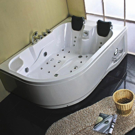 Carmen 631 LH Left White Hydromassage Bathtub with Heater 180x120 cm – Luxury SPA Bathtub