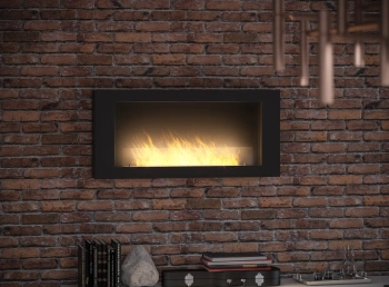 Inbouw-wandbiohaard MURALL 1200 – hangend, Antisol-glas 4 mm, brander 800 Longfire 2L