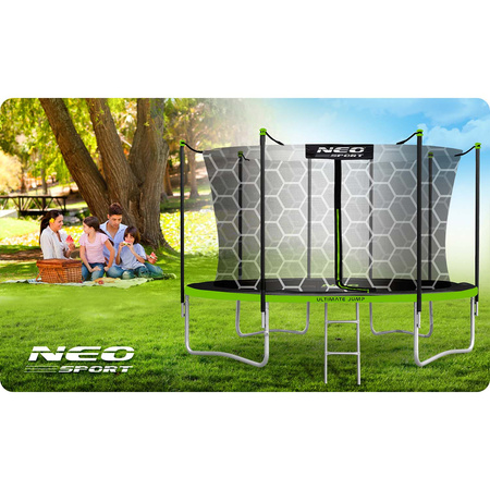 Gartentrampolin 12ft/374cm mit Innennetz und Leiter Neo-Sport