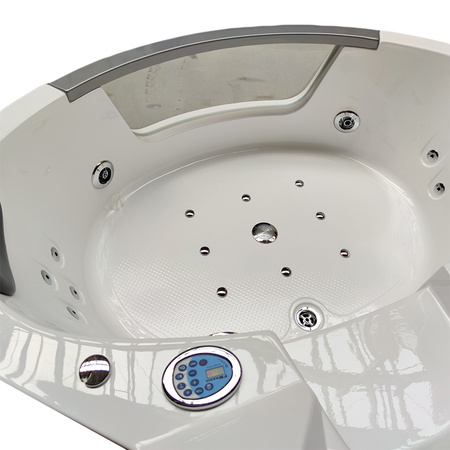 SPA fürdőkád hidromasszázzsal ORINO 632C Fehér 135x135 cm - Kényelmes fürdőkád az otthoni SPA-hez