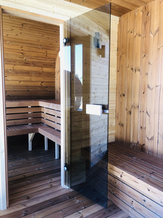 Klaar āra pirts 4-6 personām / Tikai elektriskā apkure / Augstas kvalitātes ziemeļu egles (priežu termālā koksne) | Wellness | Relaksācija | SPA | Wellness | Relaksācija | SPA | Ziemeļu stils | Termālā koksne