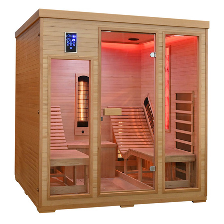 MO-RL4SL Infrasarkanā sauna ar atpūtas krēsliem un sāls akmeni | Wellness | Relax | Spa | Gatavs montāžai | Skandināvu stils