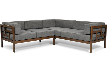 Дървен градински ъгъл EDEN тъмнокафяв/бежов | градински ъгъл, холова гарнитура, комфорт на терасата