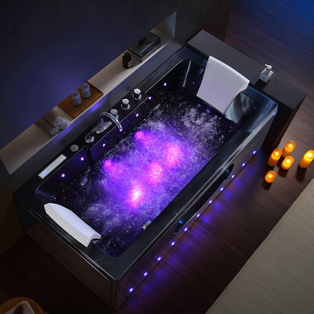 VASCA SPA IDROMASSAGGIO RETTANGOLARE 150×84 CM DUE POSTI IRIS-933A-BL-W