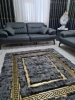 Handmade sheepskin rug natural leather rug grey PREMIUM Versace style soft luxury rectangular rug