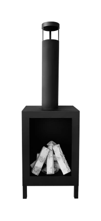 Samostoječi biokamin Kozen črna mat - sodoben, ekološki in enostaven za namestitev