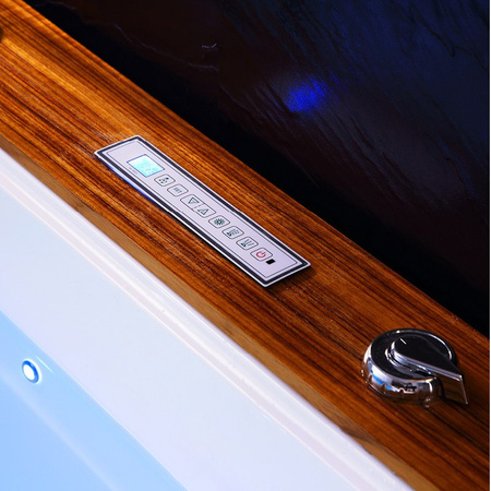 Luxusná SPA vaňa ZEFIR 934 s hydromasážou | 192x131 cm | 44 trysky | teakové drevo