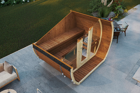Sauna zewnętrzna Susi 200 dla 2-3 osób / Tylko ogrzewanie elektryczne / Wysokiej Jakości Świerk Nordycki ( Sosnowe Drewno Termiczne) | Wellness | Relaks | SPA | Wellness | Relax | SPA | Nordycki Styl | Drewno Termiczne
