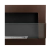 Wall-hung bio-fireplace with glass 650x400 – matte structural brown, bio-ethanol fireplace for interiors