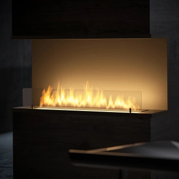 Minimalistlik biokamin Inside C1000 v2 - süvistatud kamin LONGFIRE 800 põletiga, karastatud klaasiga