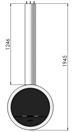 Rundt design Hængende biopejs Incyrcle — brænder Longfire 500 (1 l), Antisol-glas 4 mm, flammeregulering