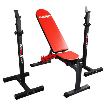Banco de entrenamiento + dos soportes para barra